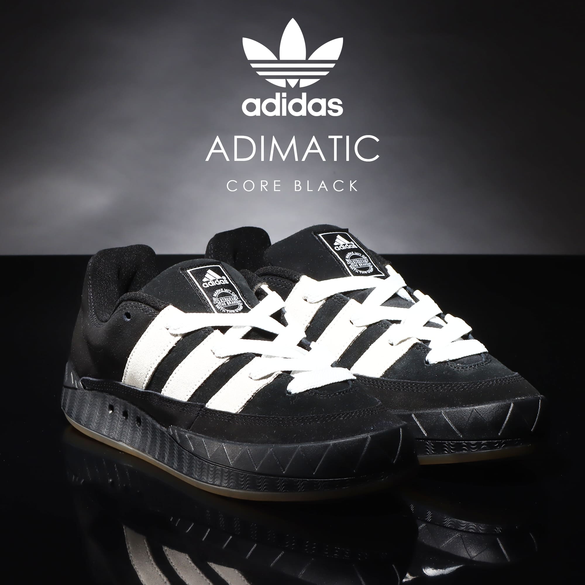 adidasアディマティックBLACK\u0026GUM COREBLACK/OFFWHITE26.5