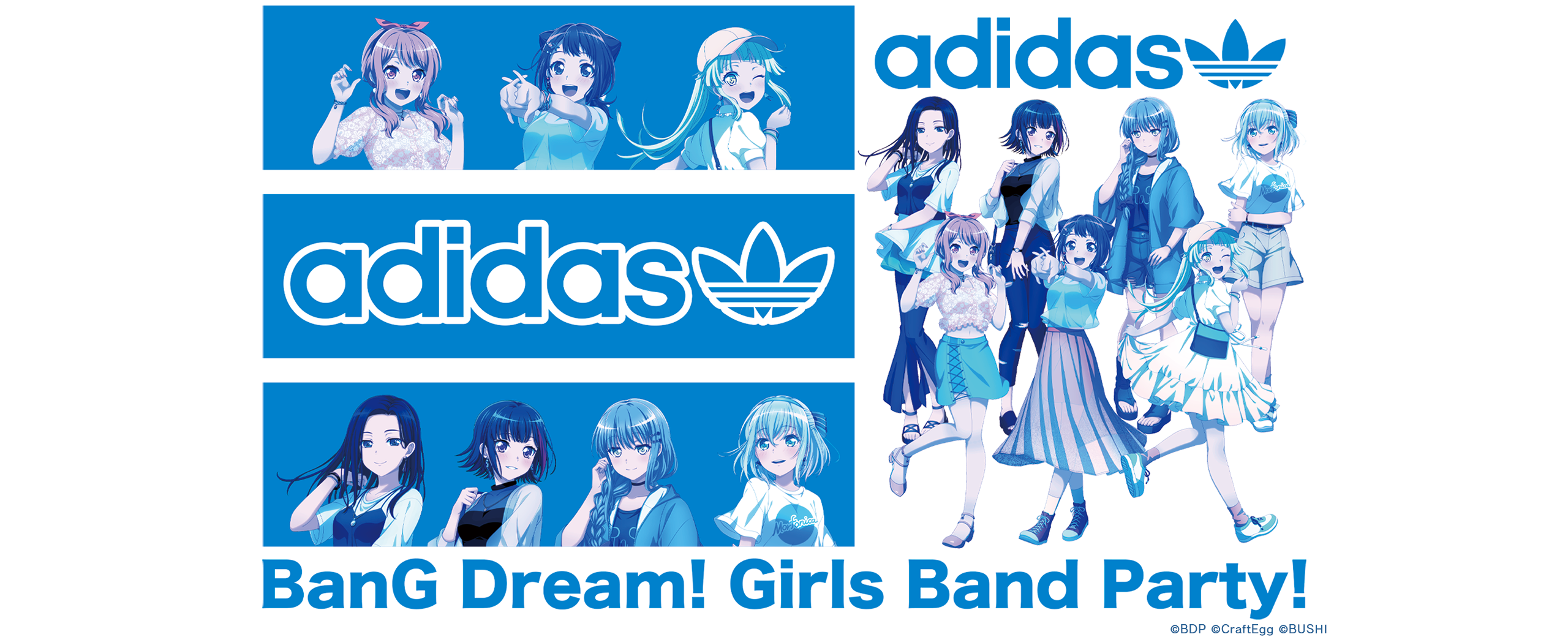 "adidas Originals atmos Collaboration  BanG Dream! Girls Band Party! APPAREL Collection"