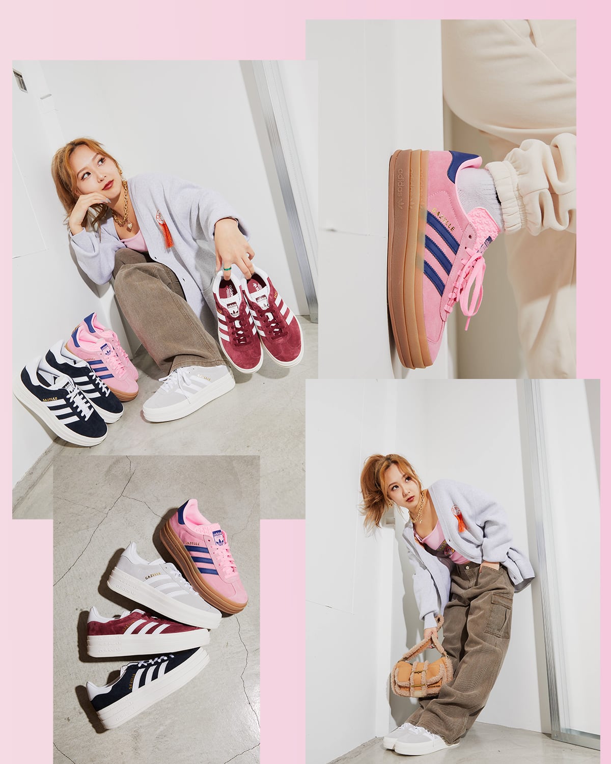 24 adidas ガゼル BOLD W 厚底-