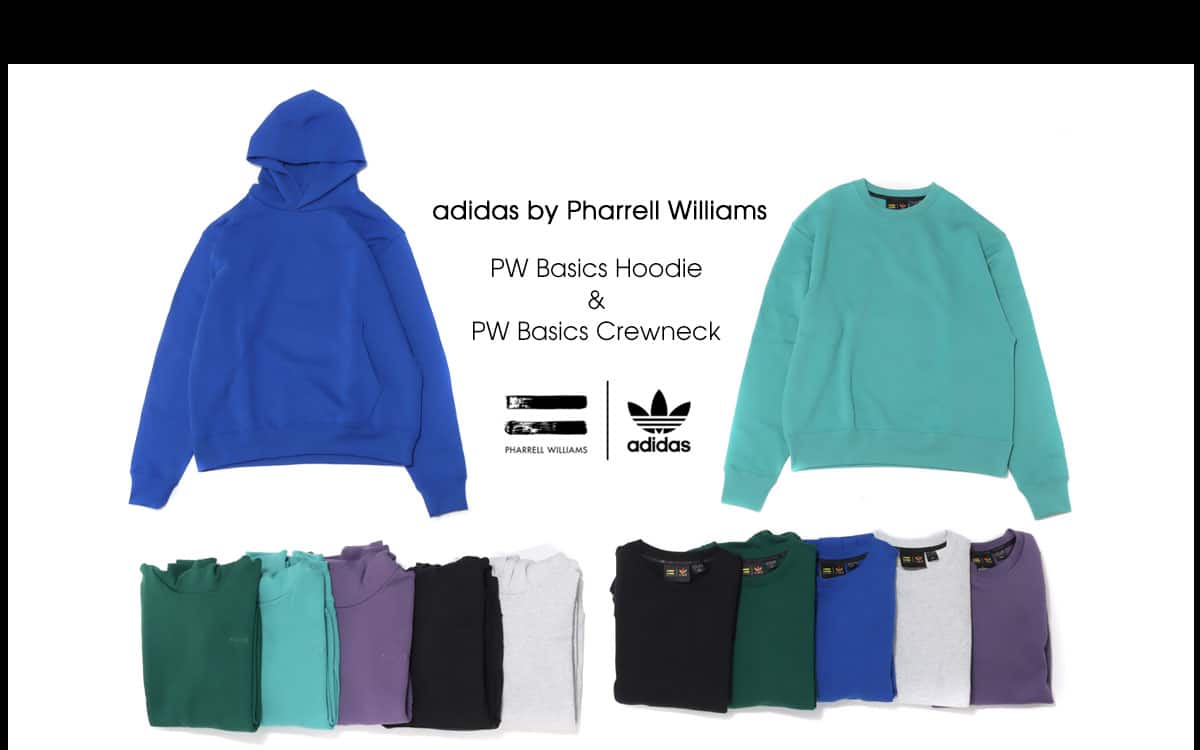 adidas by Pharrell Williams PW Basics Hoodie & Crewneck