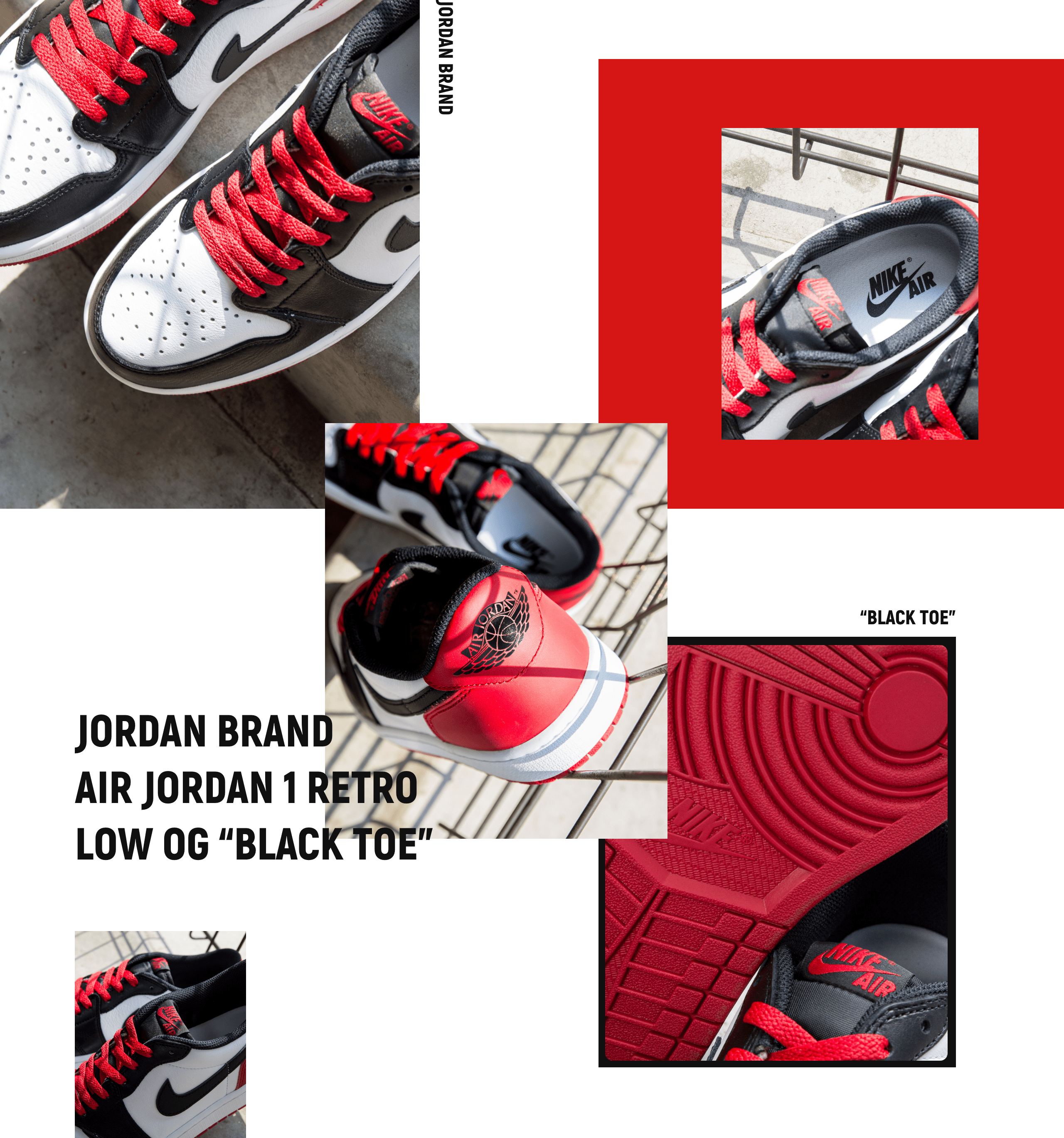 27.5 Air Jordan 1 Retro Low OG Black Toe