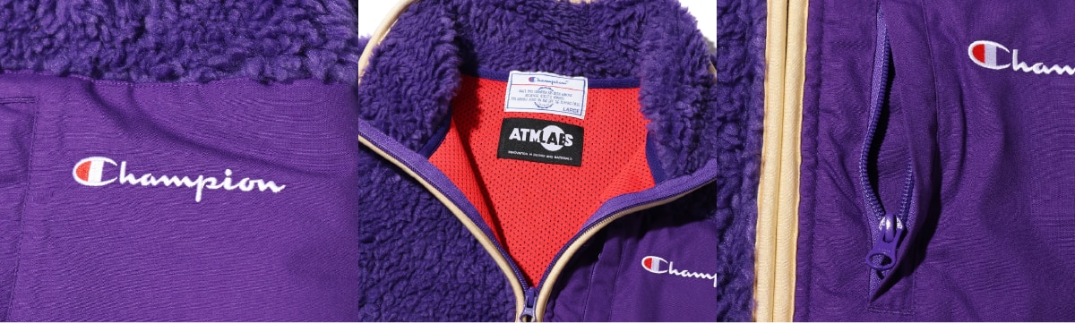 ☆Champion x ATMOS LAB BOA JACKET パープル M☆-