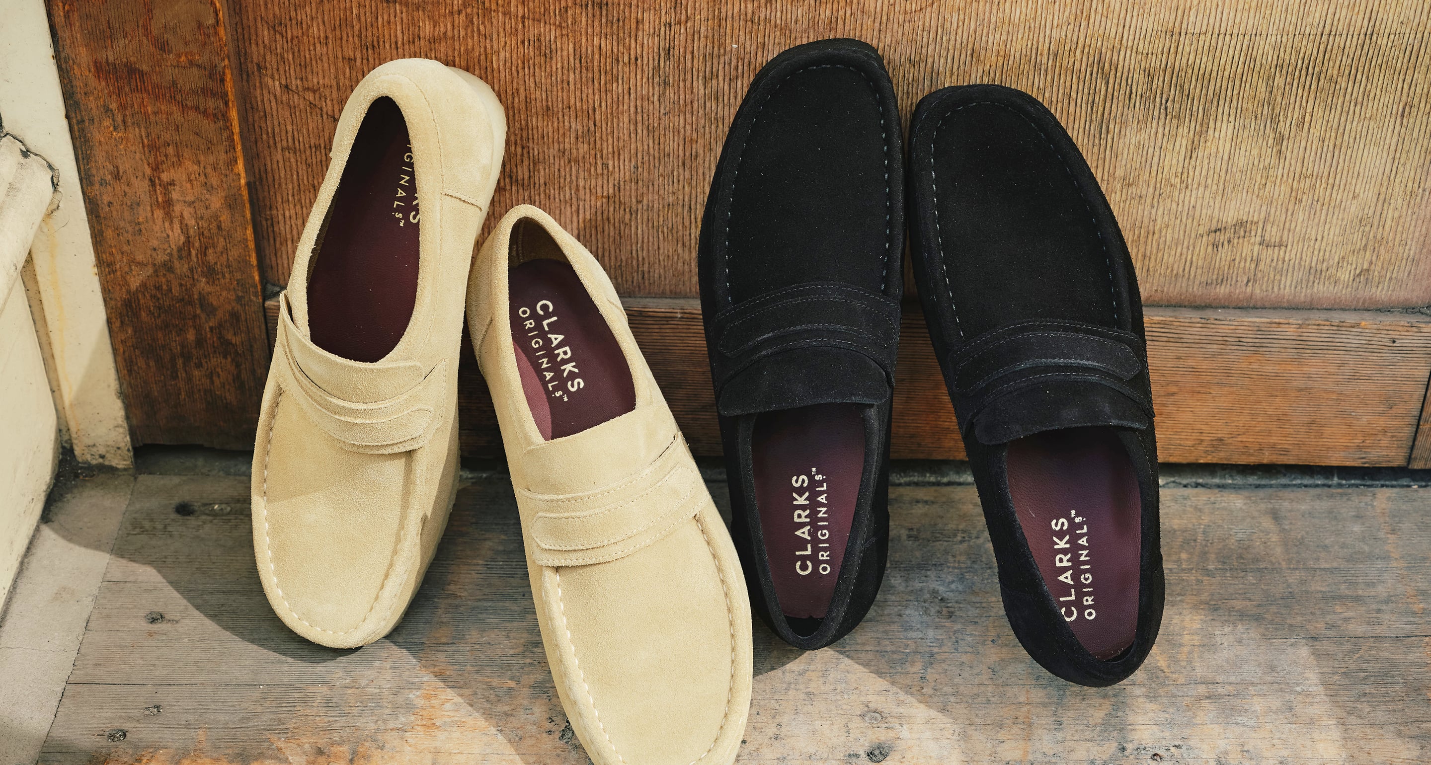 素材本革Clarks Wallabee Loafer UK7(25cm) - モカシン