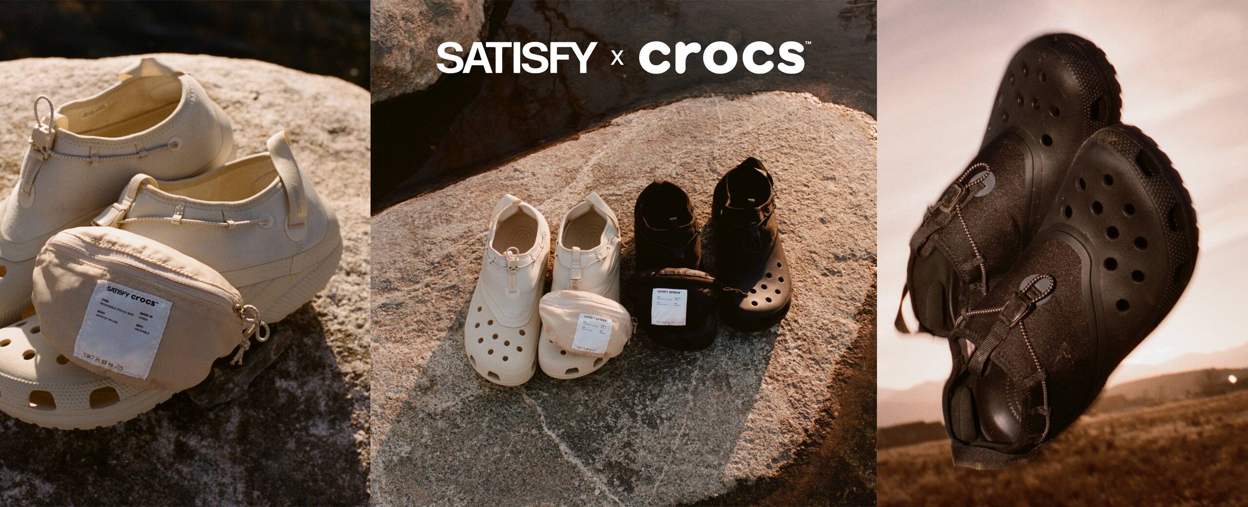 公式の店舗 Crocs Satisfy classic clog ダブルネーム コラボ サンダル