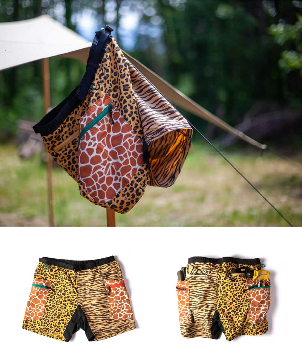 GRIP SWANY x atmos GEAR SHORTS LEOPARD-