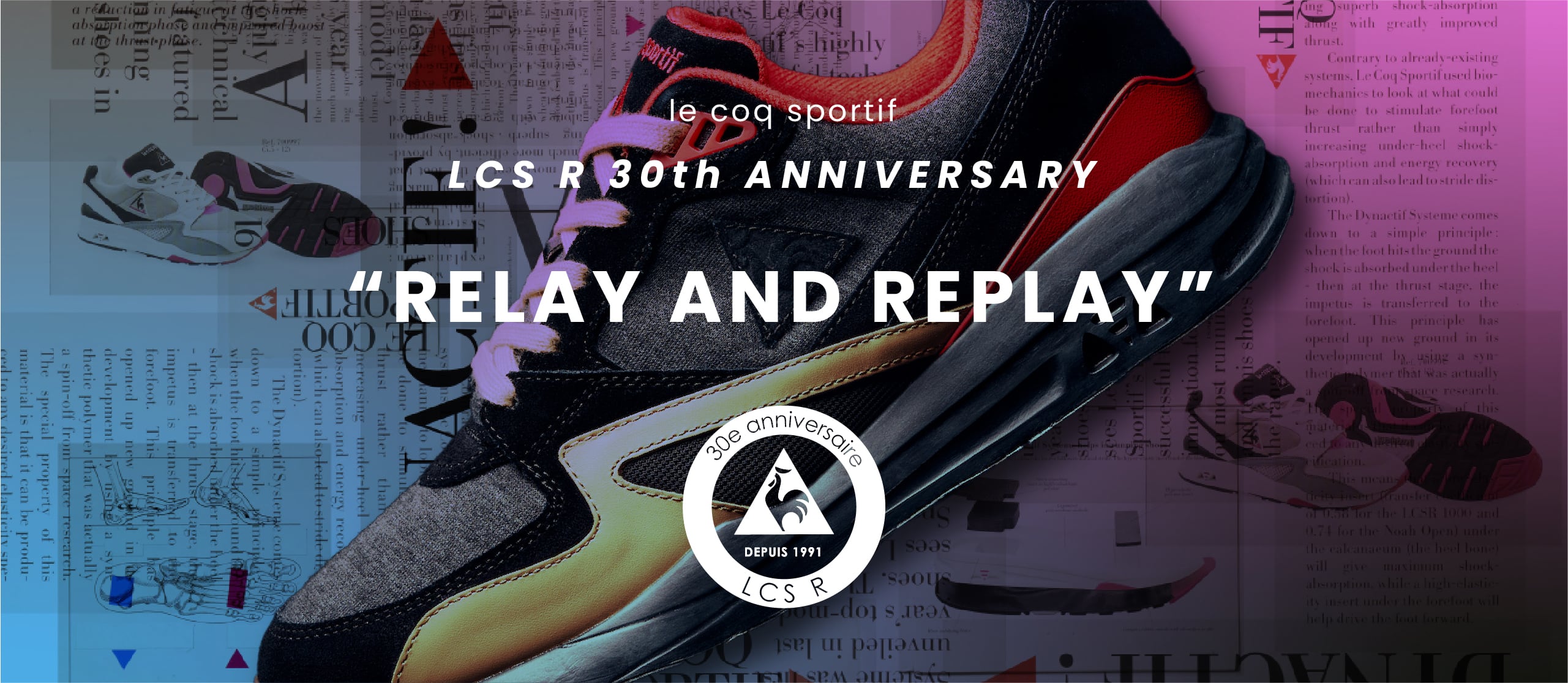"le coq sportif LCS R 30th ANNIVERSARY “RELAY AND REPLAY”"