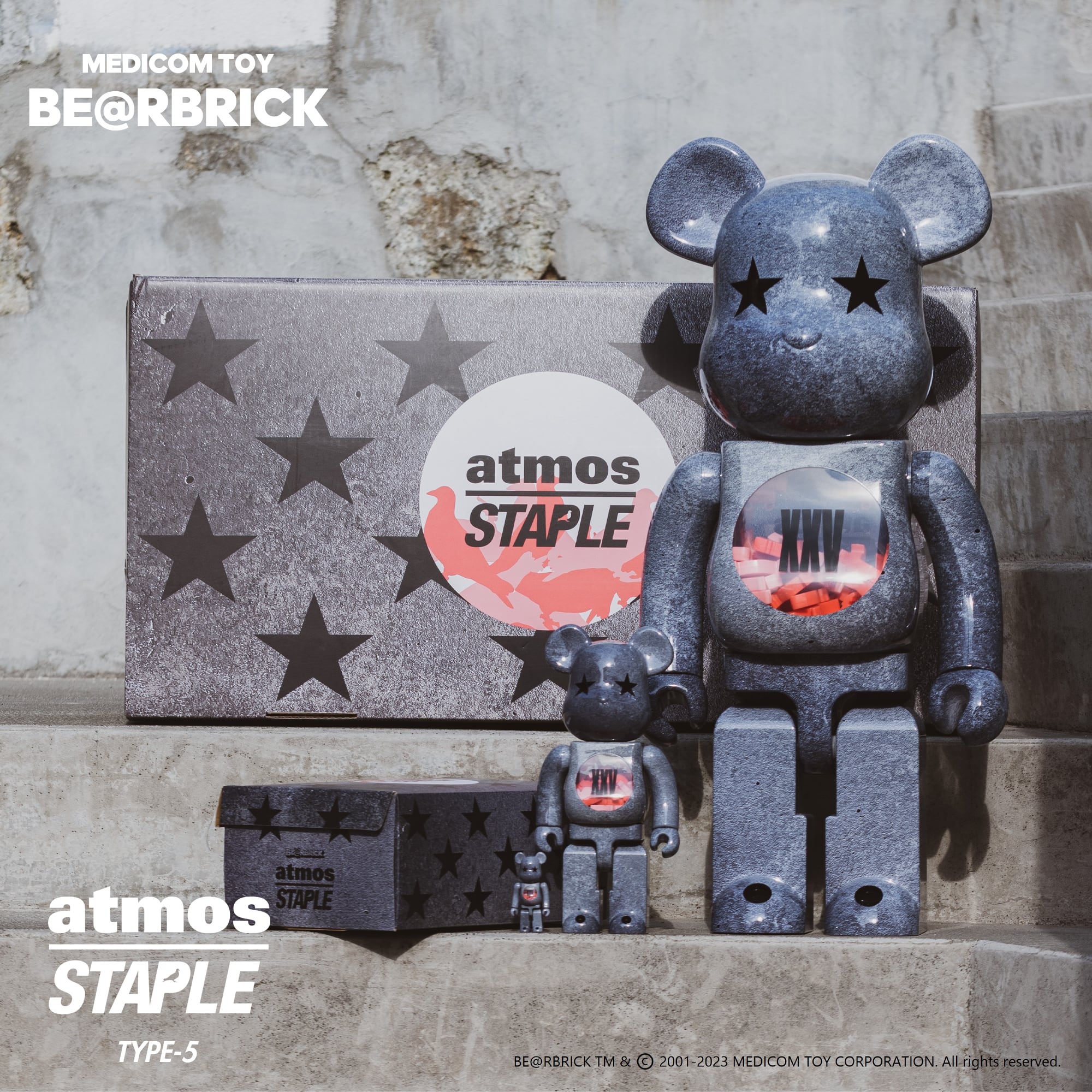 BE@RBRICK atmos x STAPLE TYPE-5 1000%-