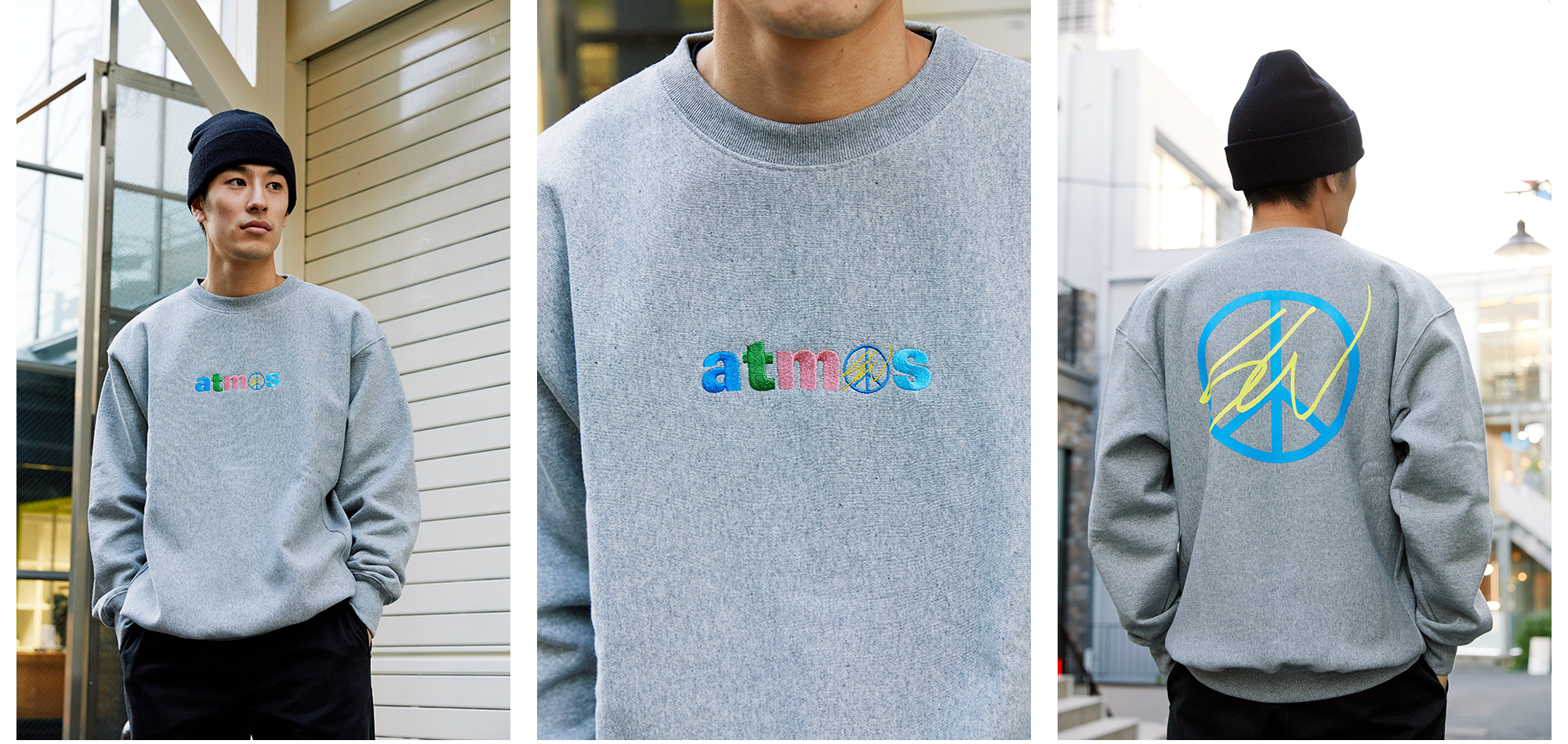 atmos × SEAN WOTHERSPOON グレー M クルーネック 刺繍 - スウェット