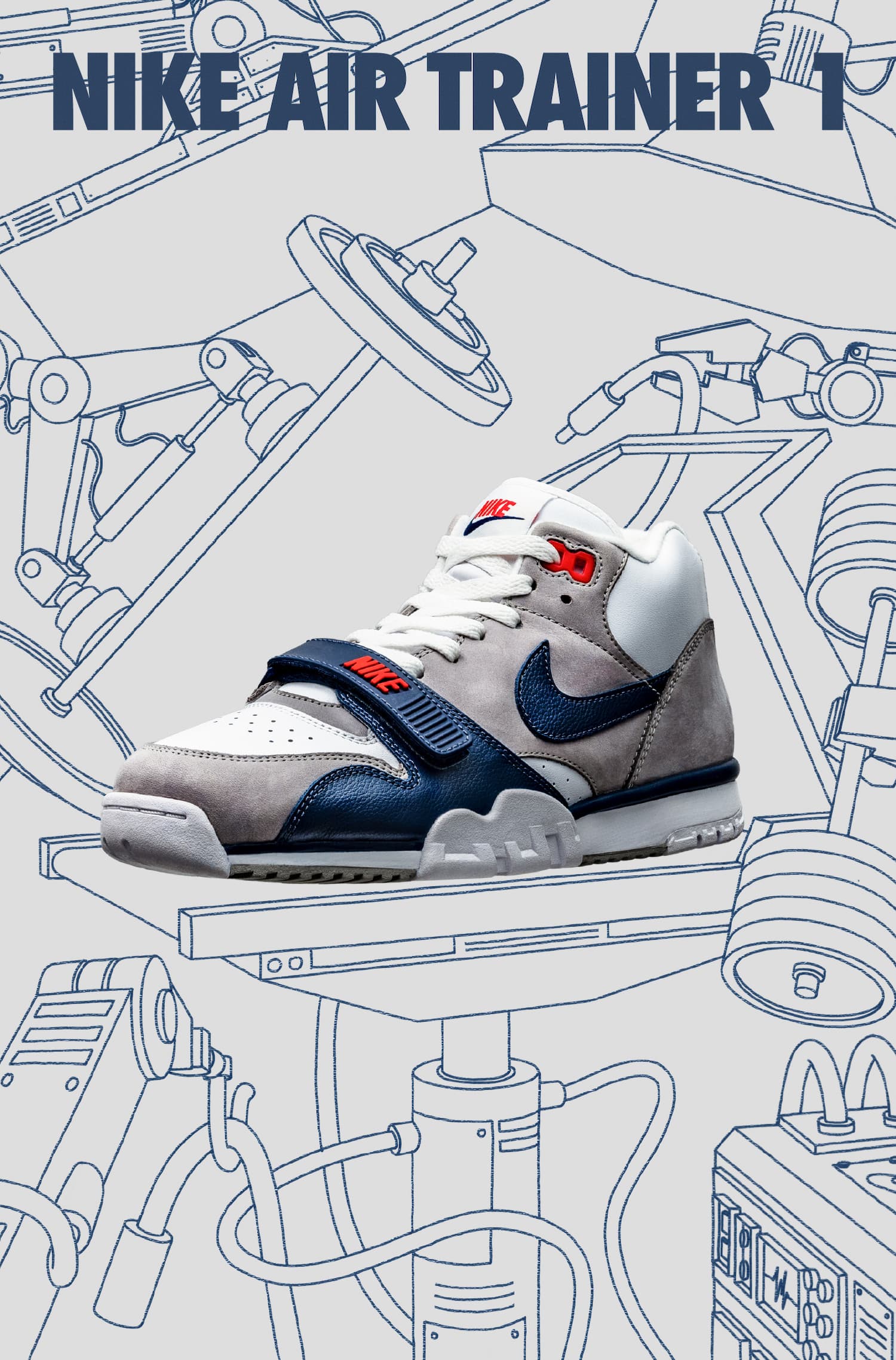 【26.0cm】NIKE AIR TRAINER 1 エアトレーナー　ネイビー