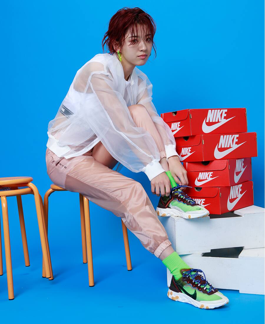 Nike React Element atmos pink style Styling by Yuzuna Takebe(E 