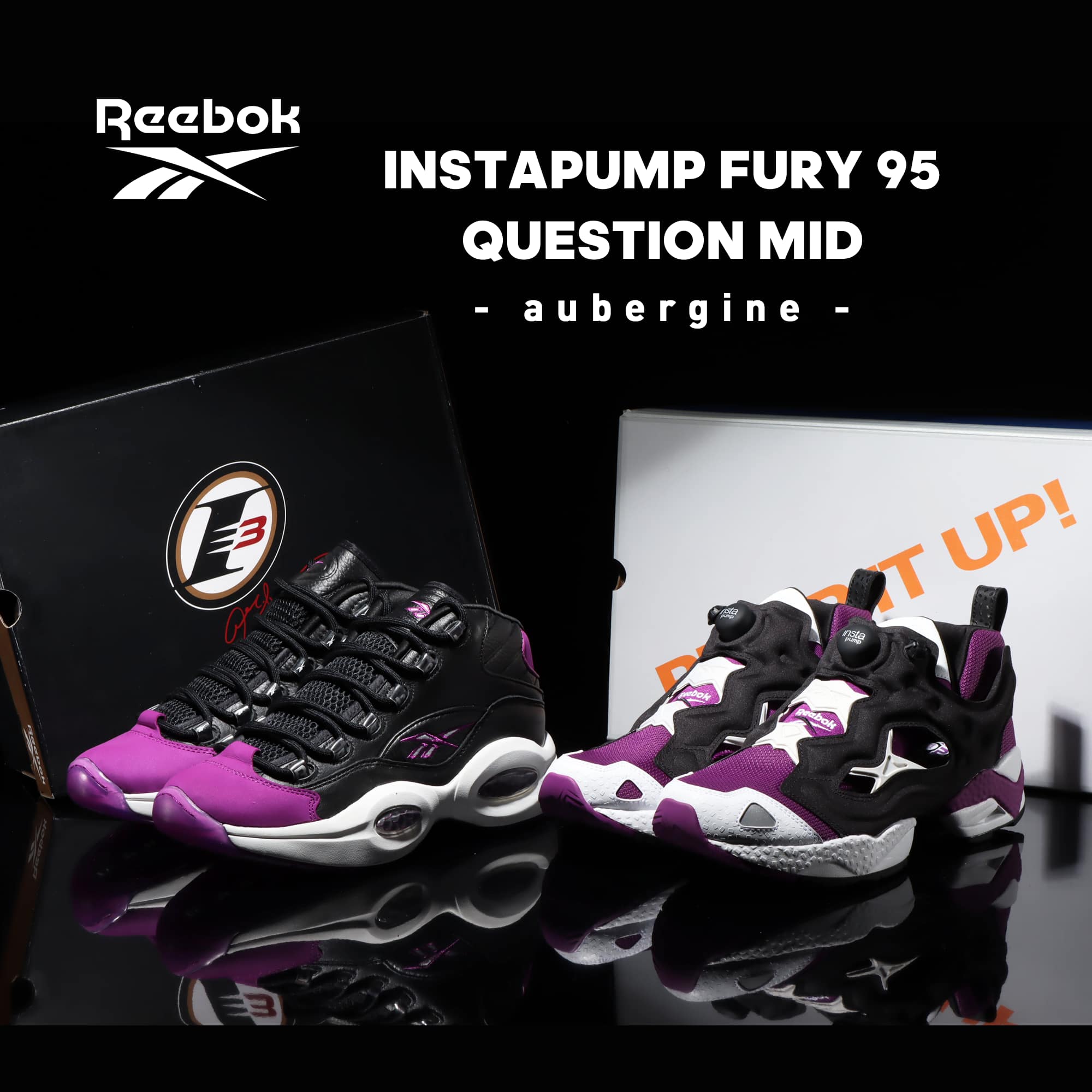 Reebok INSTAPUMP FURY 95 / QUESTION MID - aubergine -
