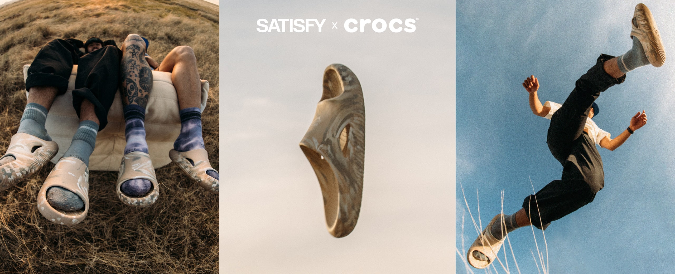 "Satisfy X Crocs Mellow Slide"