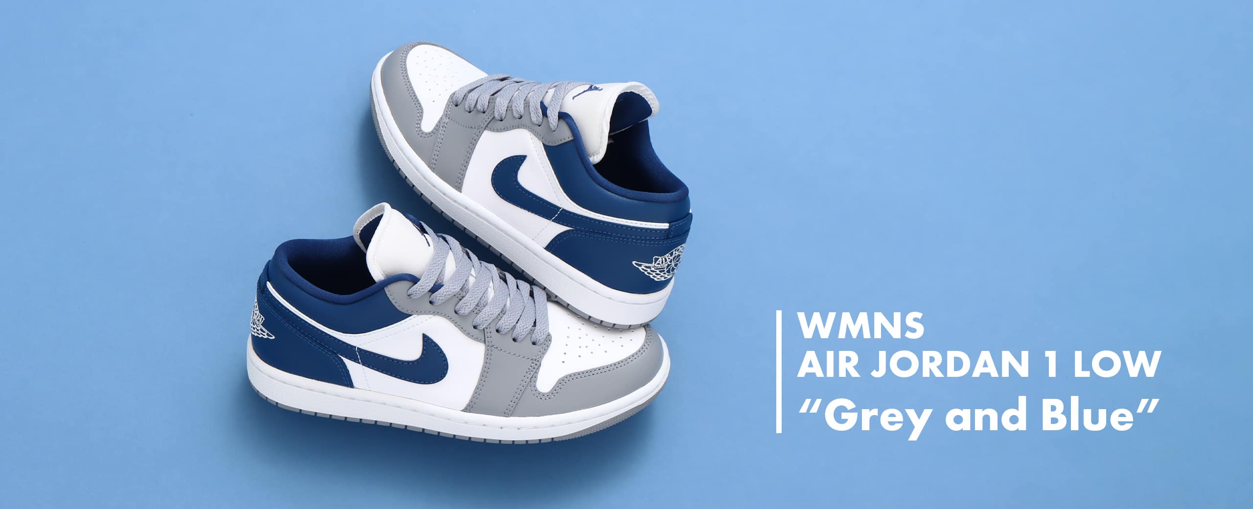 "JORDAN BRAND WMNS AIR JORDAN 1 LOW Grey and Blue"