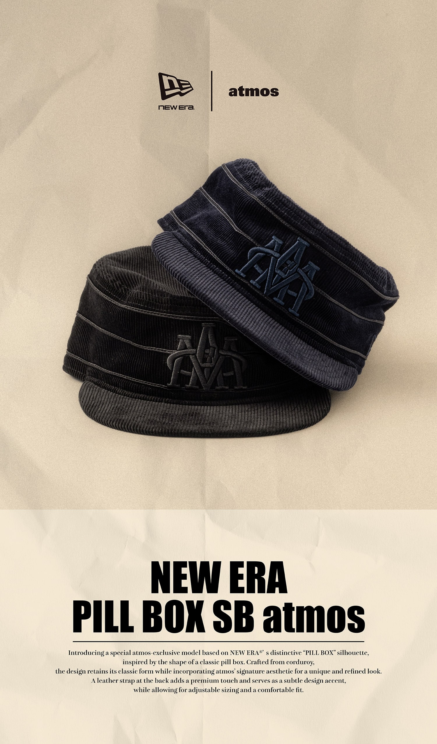 NEW ERA PILL BOX CORDUROY atmos