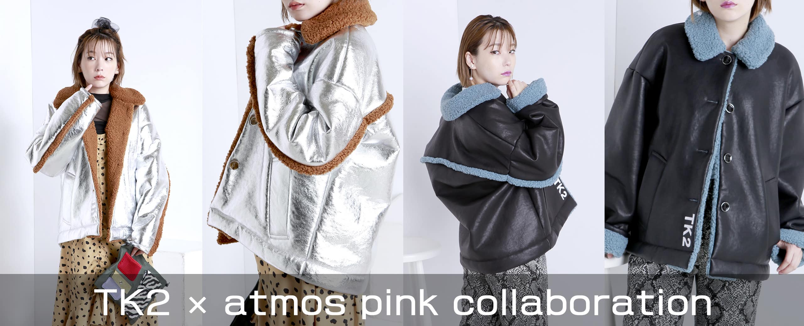 atmos pink x TK2 OVERSIZE BLOUSON BLACKxBLUE