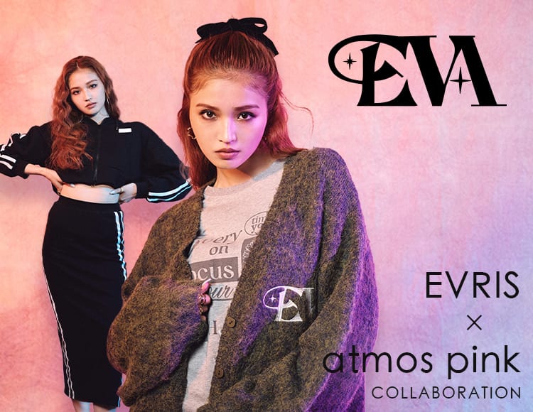 atmos pink ×EVRIS ルーズ ビーニー BLACK