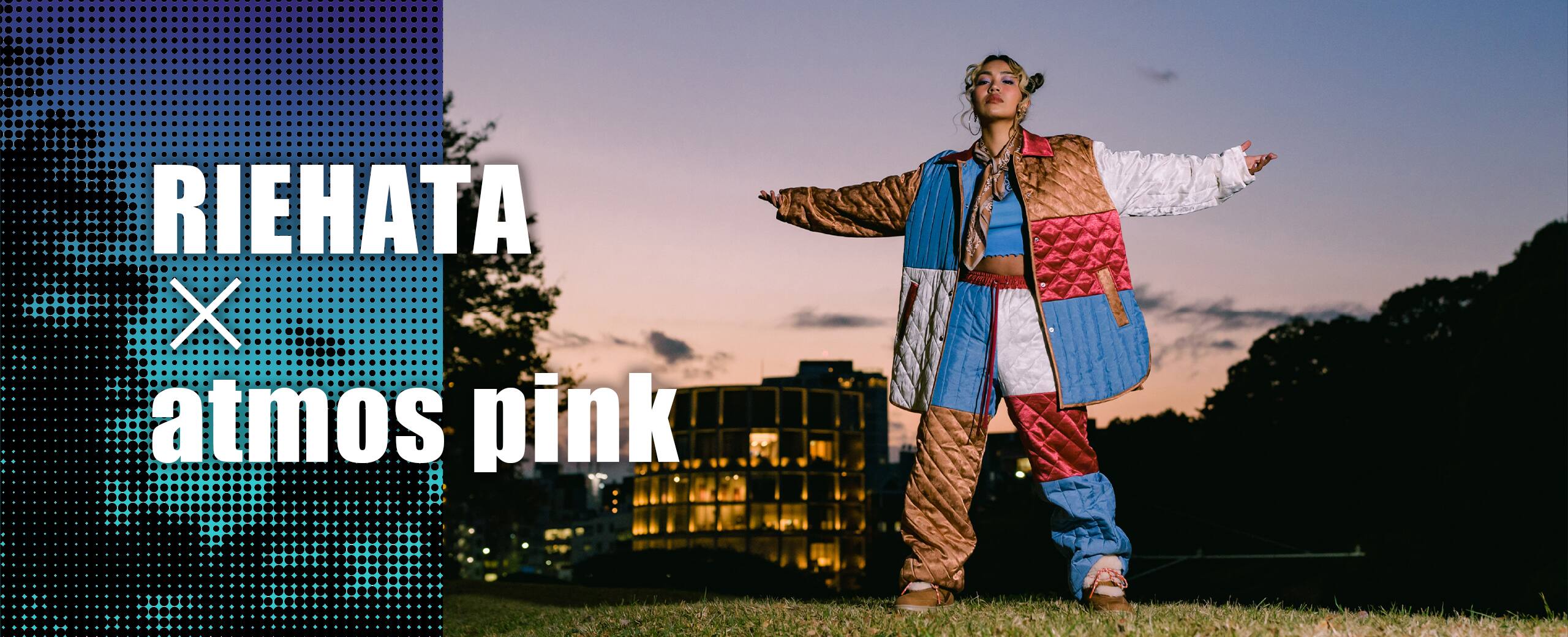 驚きの価格が実現！ RIEHATA × atmos pink color blocking jump suit