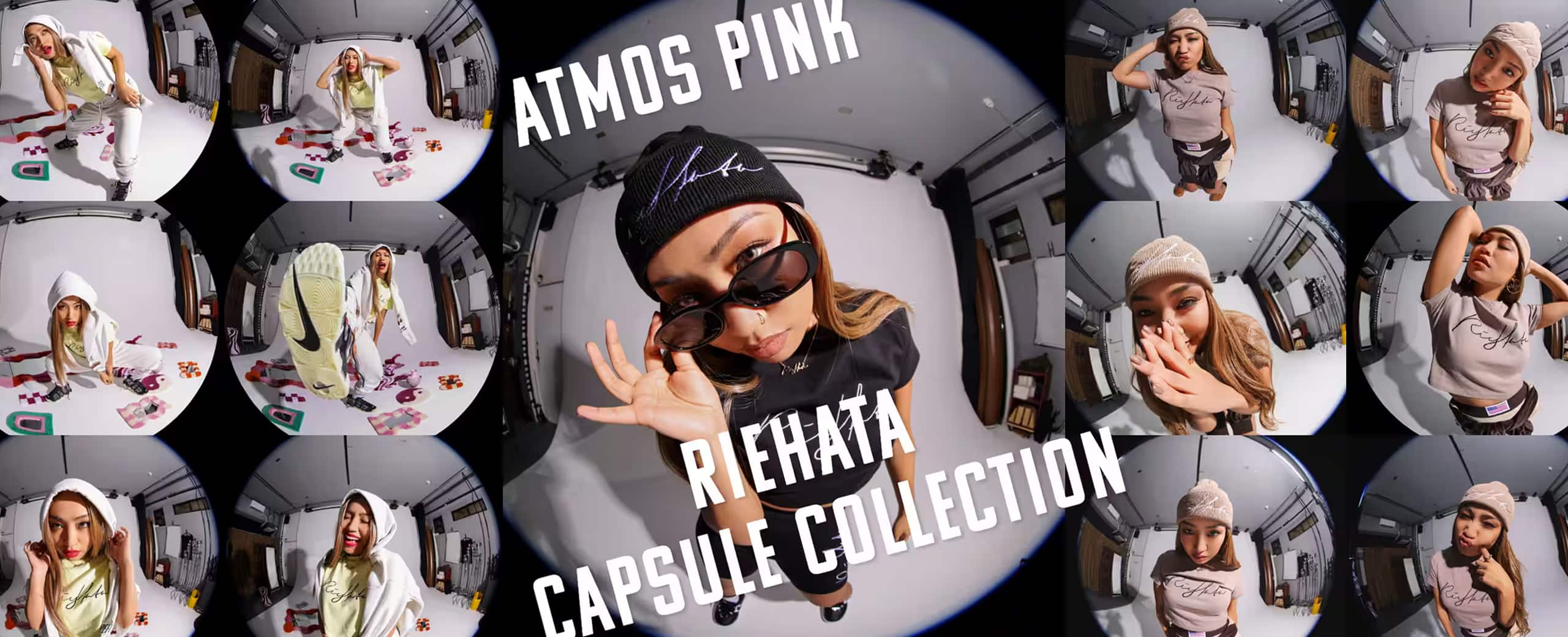 atmos pink RIEHATA × atmos pink × NEWERA 9 FIFTY LOGO CAP BLACK 24SS-I