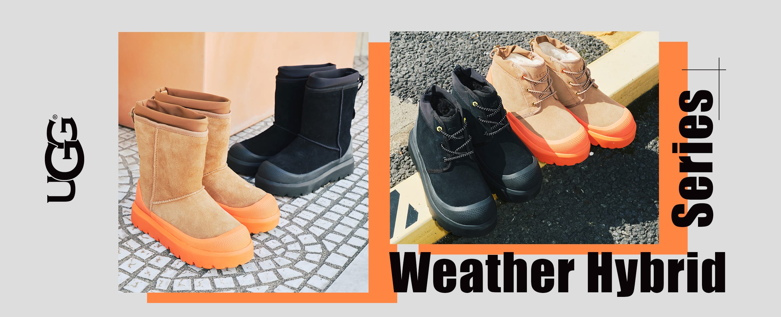 UGG CLASSIC SHORT WEATHER HYBRID CHESTNUT / ORANGE