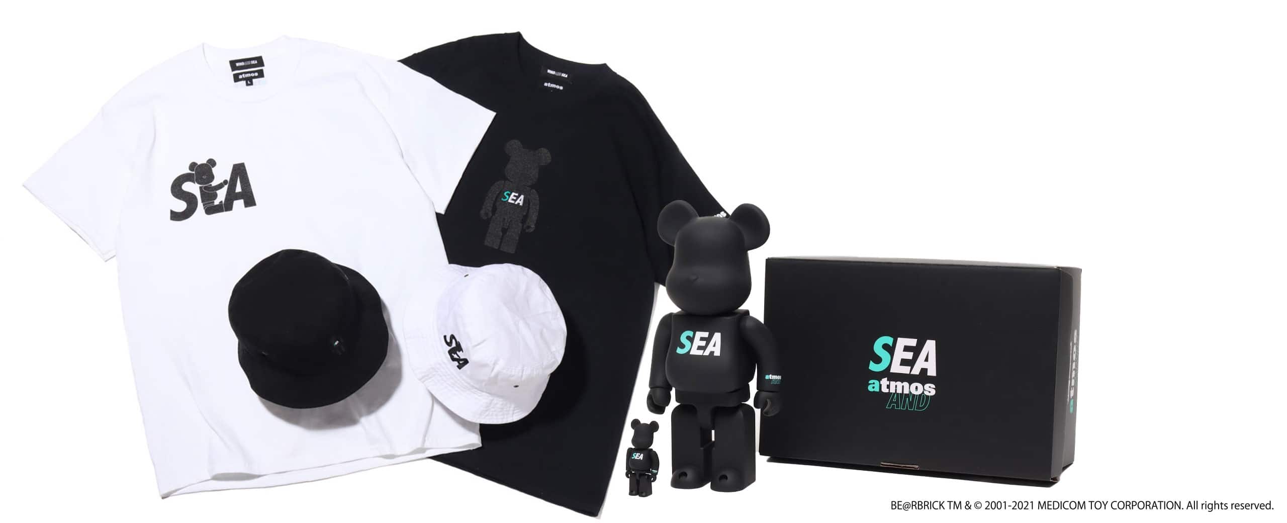 BE@RBRICK x atmos x WIND AND SEA Tシャツ L