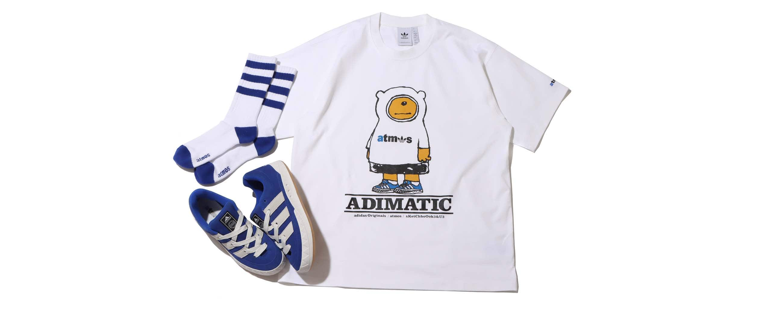 adidas atmos ADIMATIC atmos Blue TEE WHITE 22SS-S