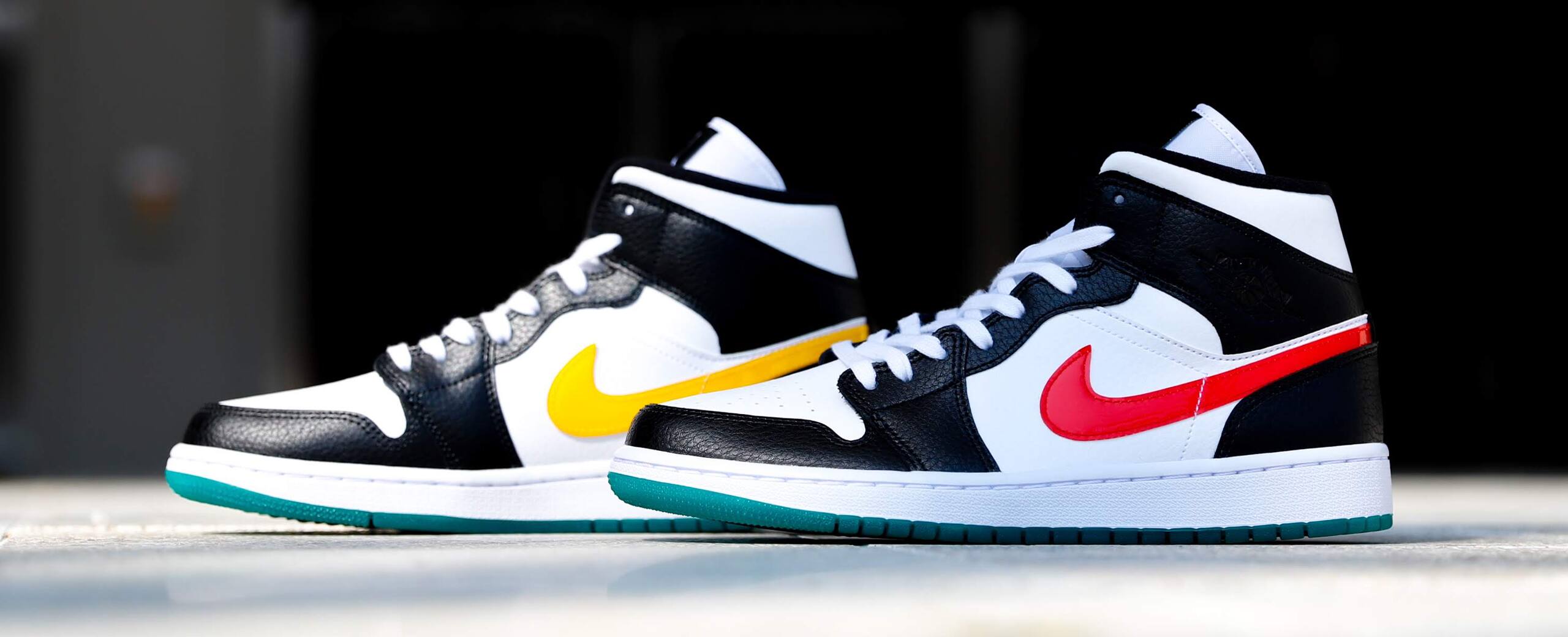 jordan 1 black white lucid green