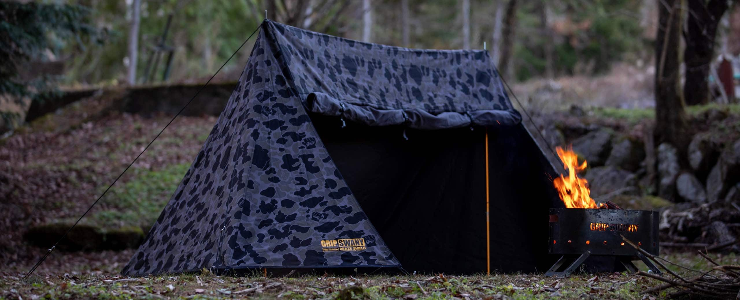 GRIP SWANY × atmos FIREPROOF GS TENT GS BLACK CAMO 22SU-S