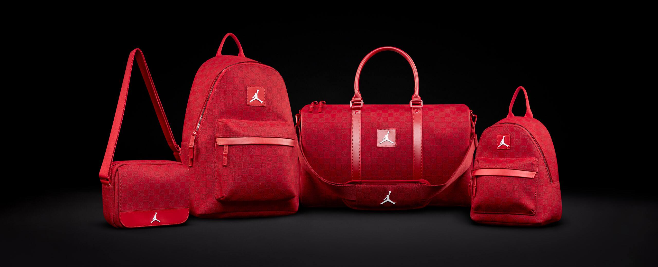 メンズ新品 Jordan Brand Monogram Duffle Bag Red