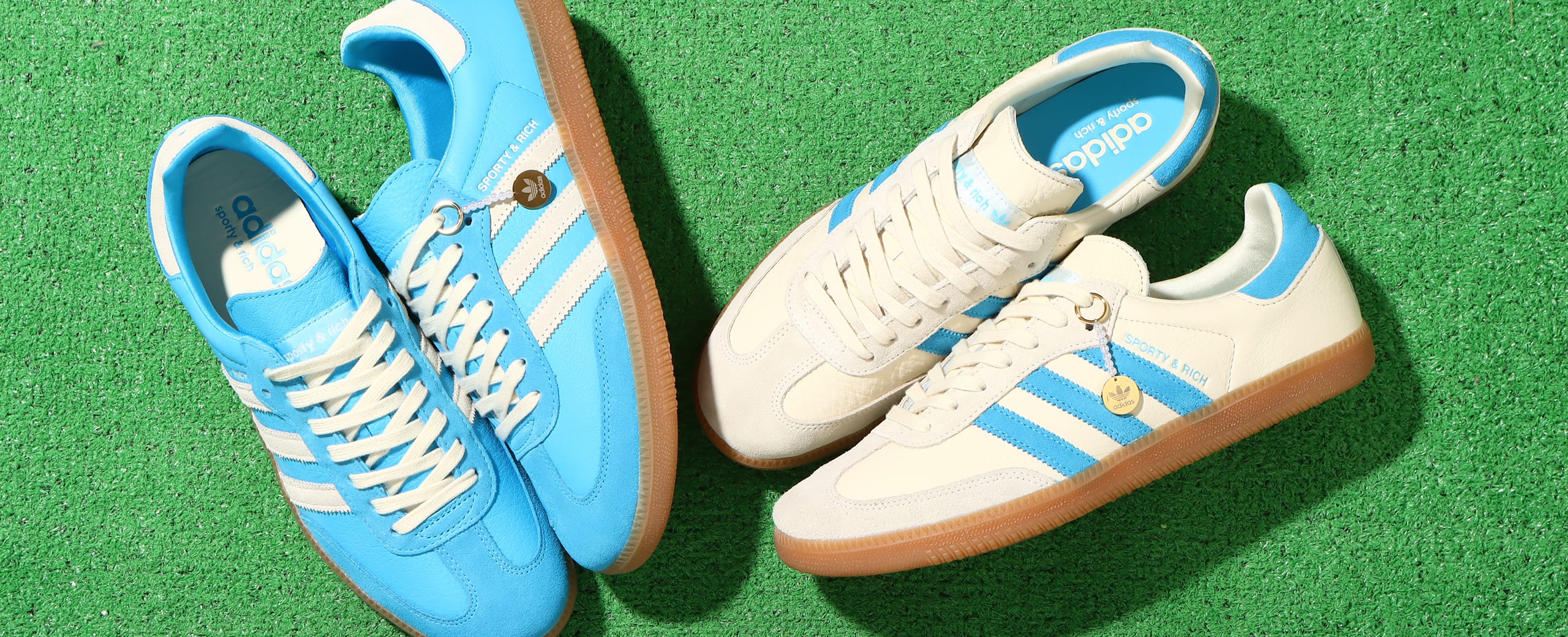 2023 Sporty & Rich × adidas Samba OG Blue Rush 23.5cm - スニーカー