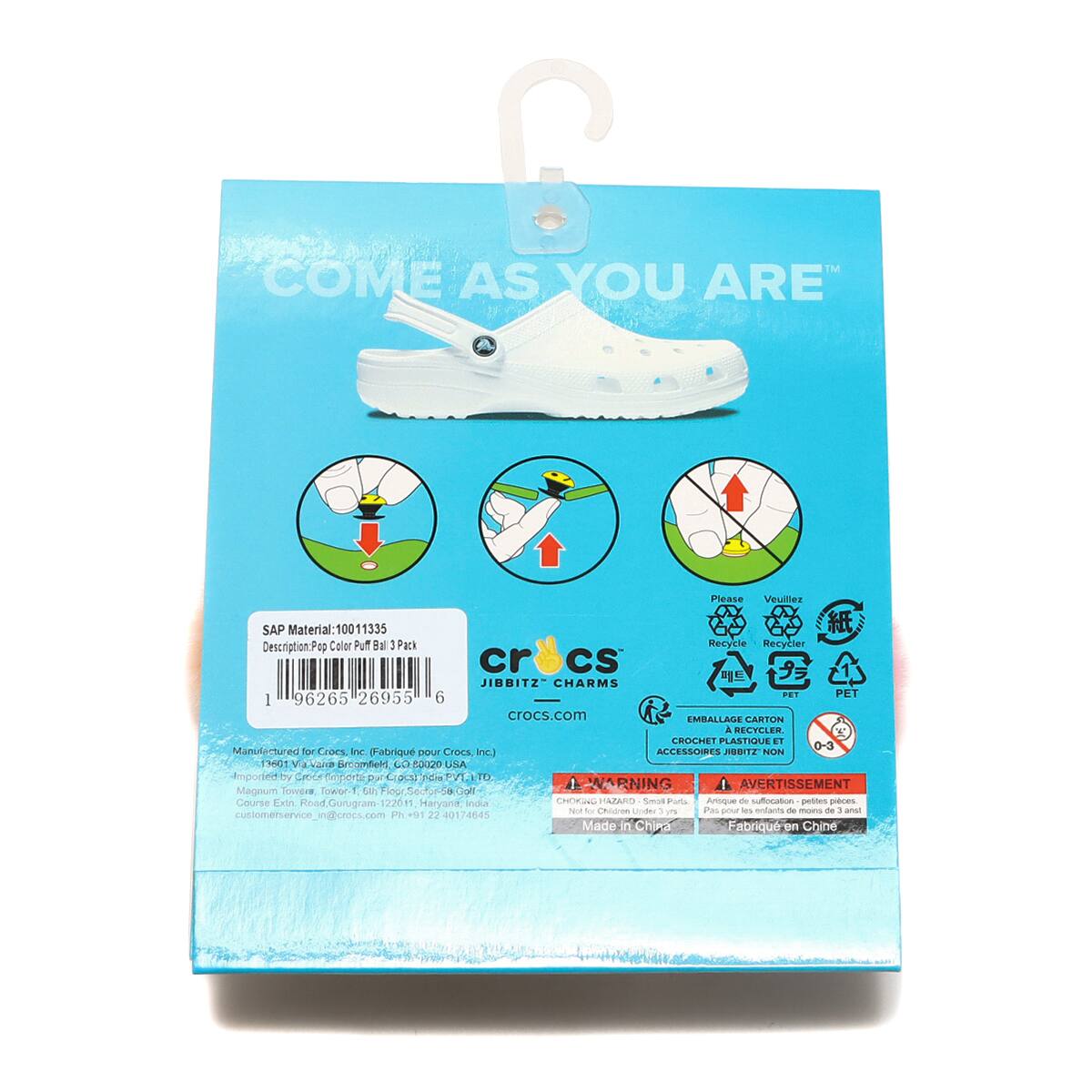crocs Pop Color Puff Ball 3 Pack MULTI 22FW-Iの画像