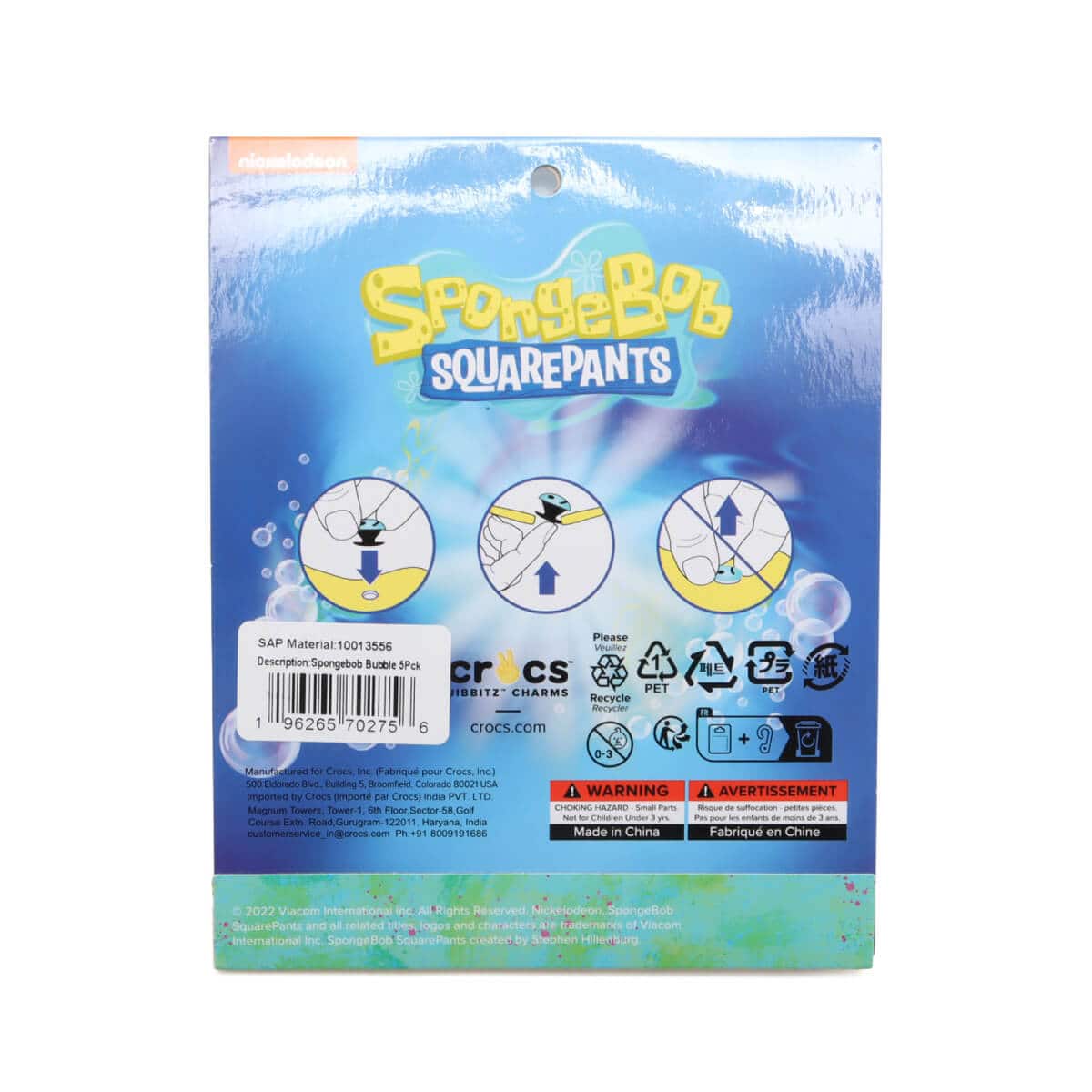 crocs Spongebob Bubble 5Pck MULTI の画像