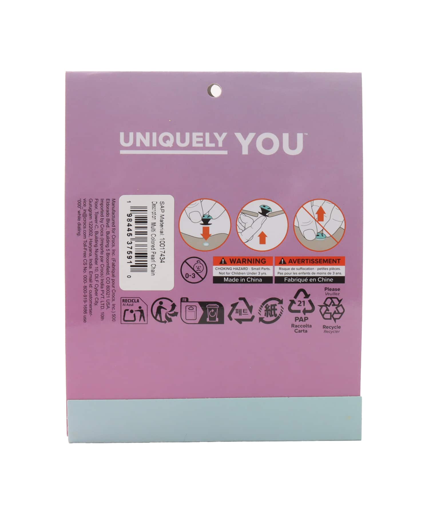 crocs Multi Colored Pearl Chainの画像