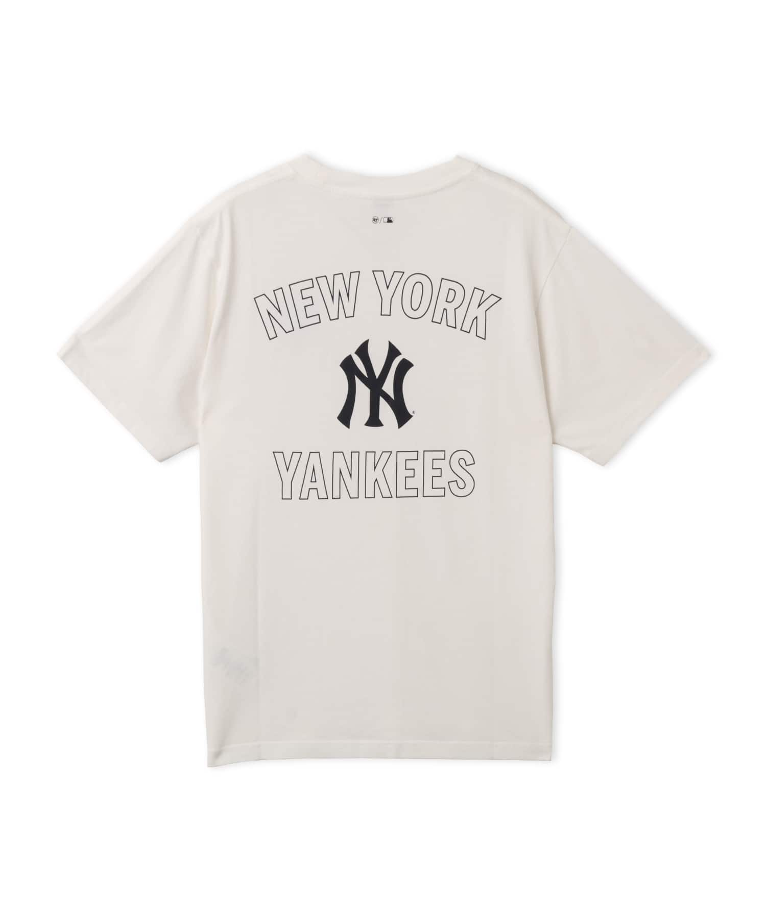SPORTY＆RICH Yankees Arch Tshirt White/Dark Navyの画像