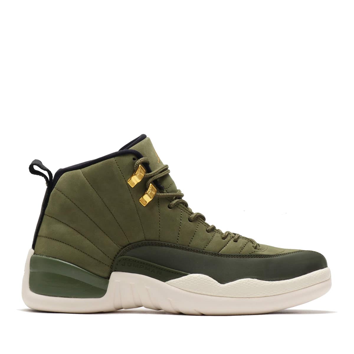 JORDAN BRAND AIR JORDAN 12 RETRO OLIVE CANVAS/METALLIC GOLD-BLACK