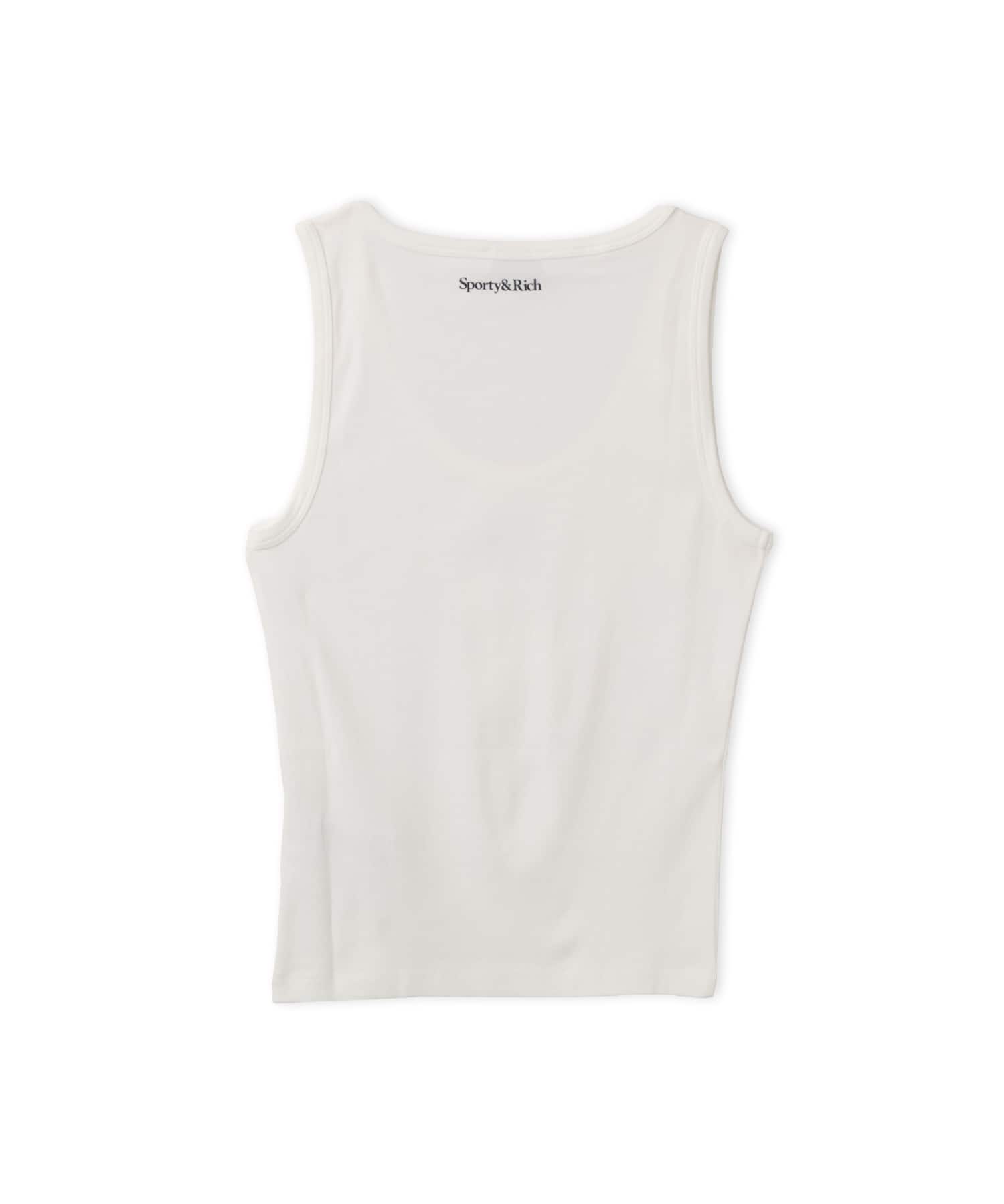 SPORTY＆RICH Yankees Krystal Cropped Tank White/Dark Navyの画像