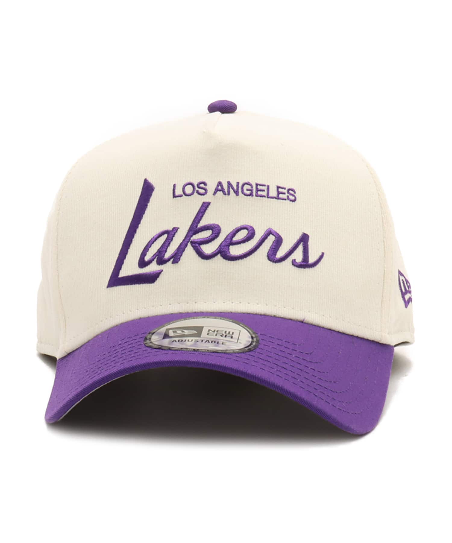 NEW ERA 9FORTY A-FRAME SUMMER CORDUROY Los Angeles Lakers CHROME TRUE PURPLE VISOR PURPLEの画像