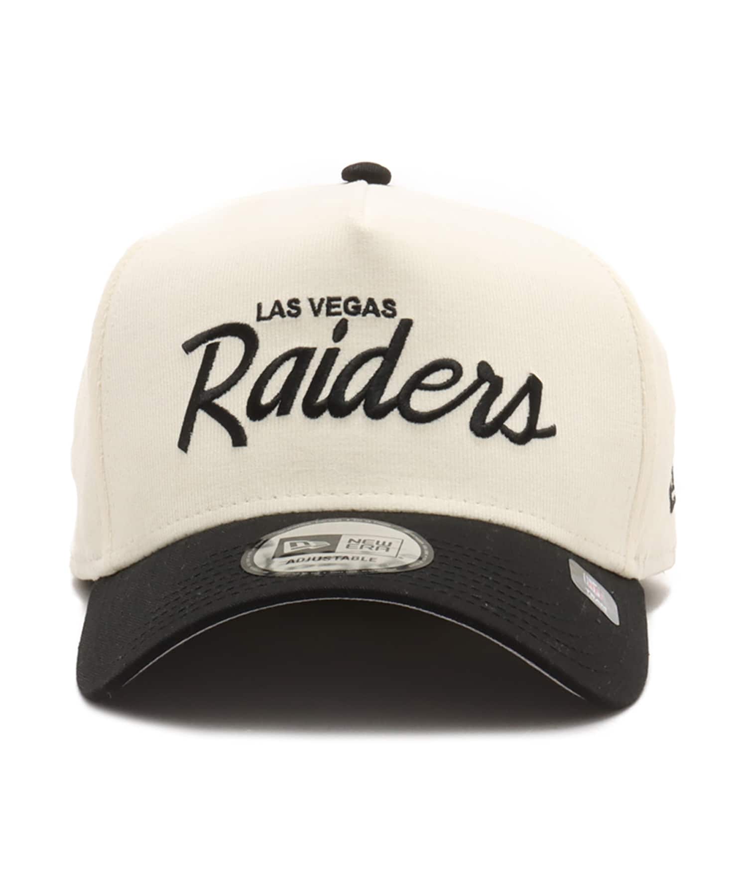 NEW ERA 9FORTY A-FRAME SUMMER CORDUROY Las Vegas Raiders CHROME BLACK VISOR BLACKの画像