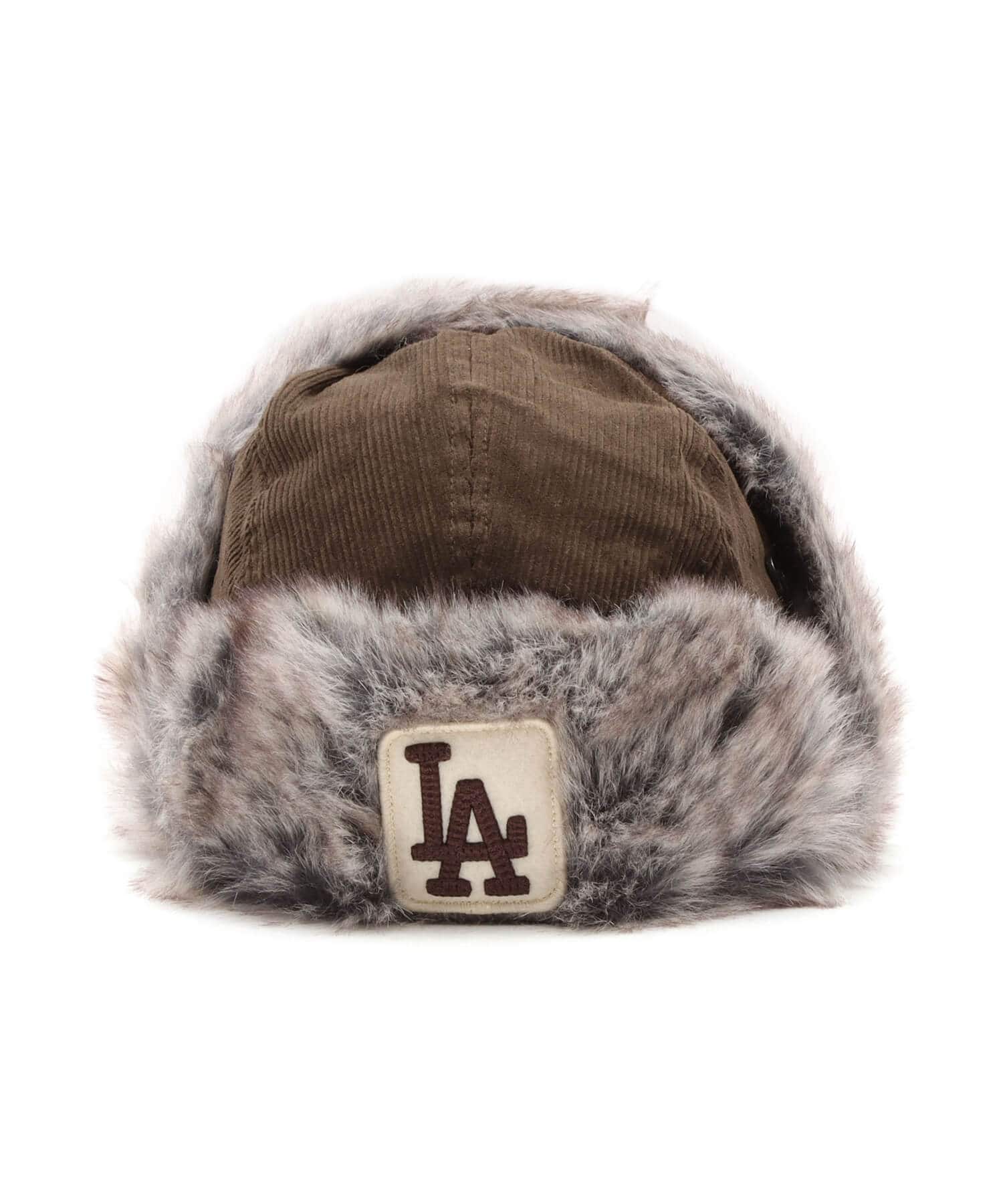 NEW ERA TRAPPER CORDUROY Los Angeles Dodgers BROWNの画像