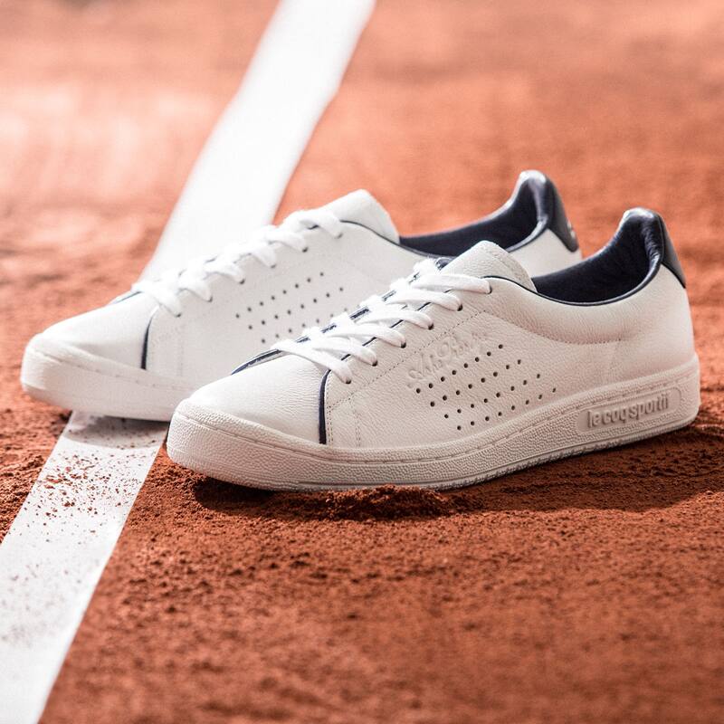 le coq sportif ASHE PRESTIGE LEA OPTICAL WHITE/DRESS BLUE