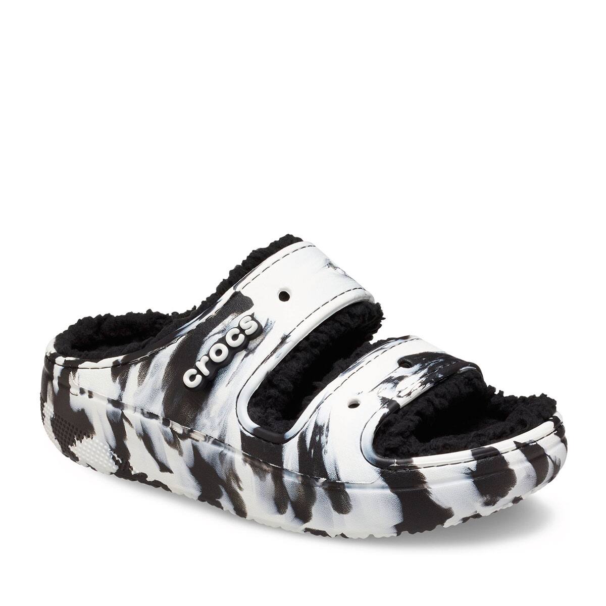 crocs Classic Cozzzy Marbled Sandal Black/White 22FW-I