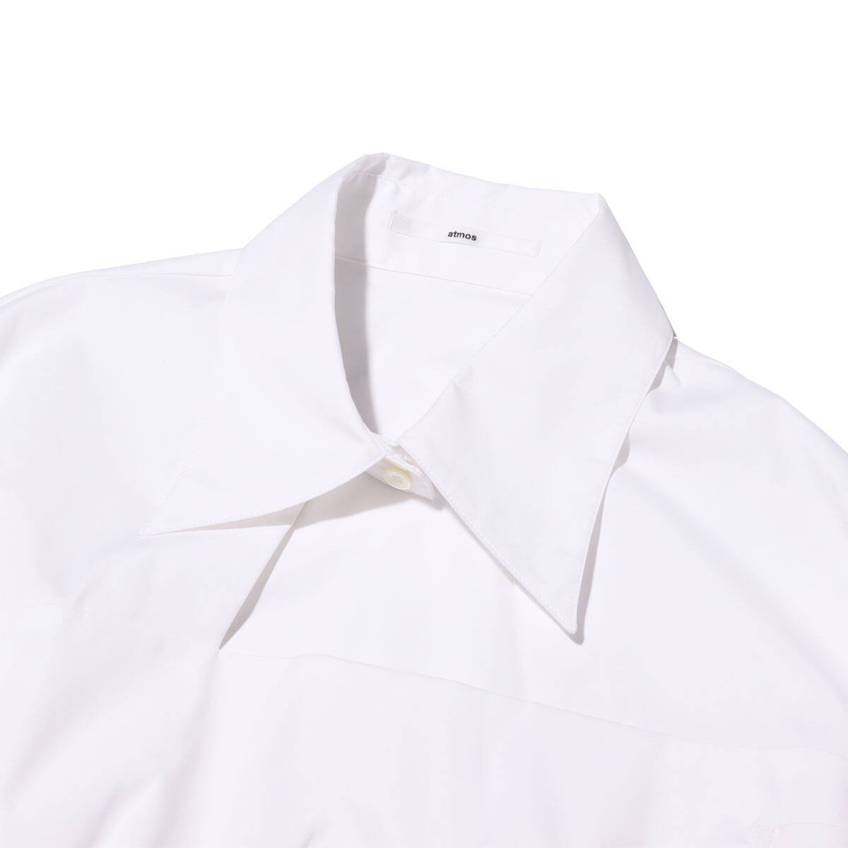 atmos pink フロントカッティング ワイヤーシャツ WHITEの画像