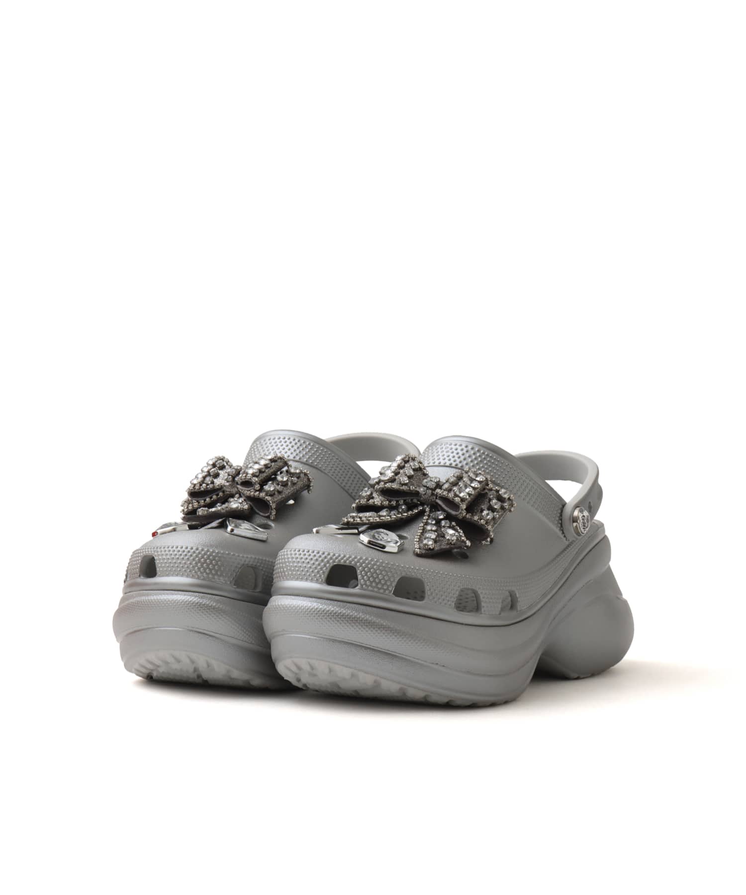 crocs Bae Bedazzled Bows Clog Silverの画像