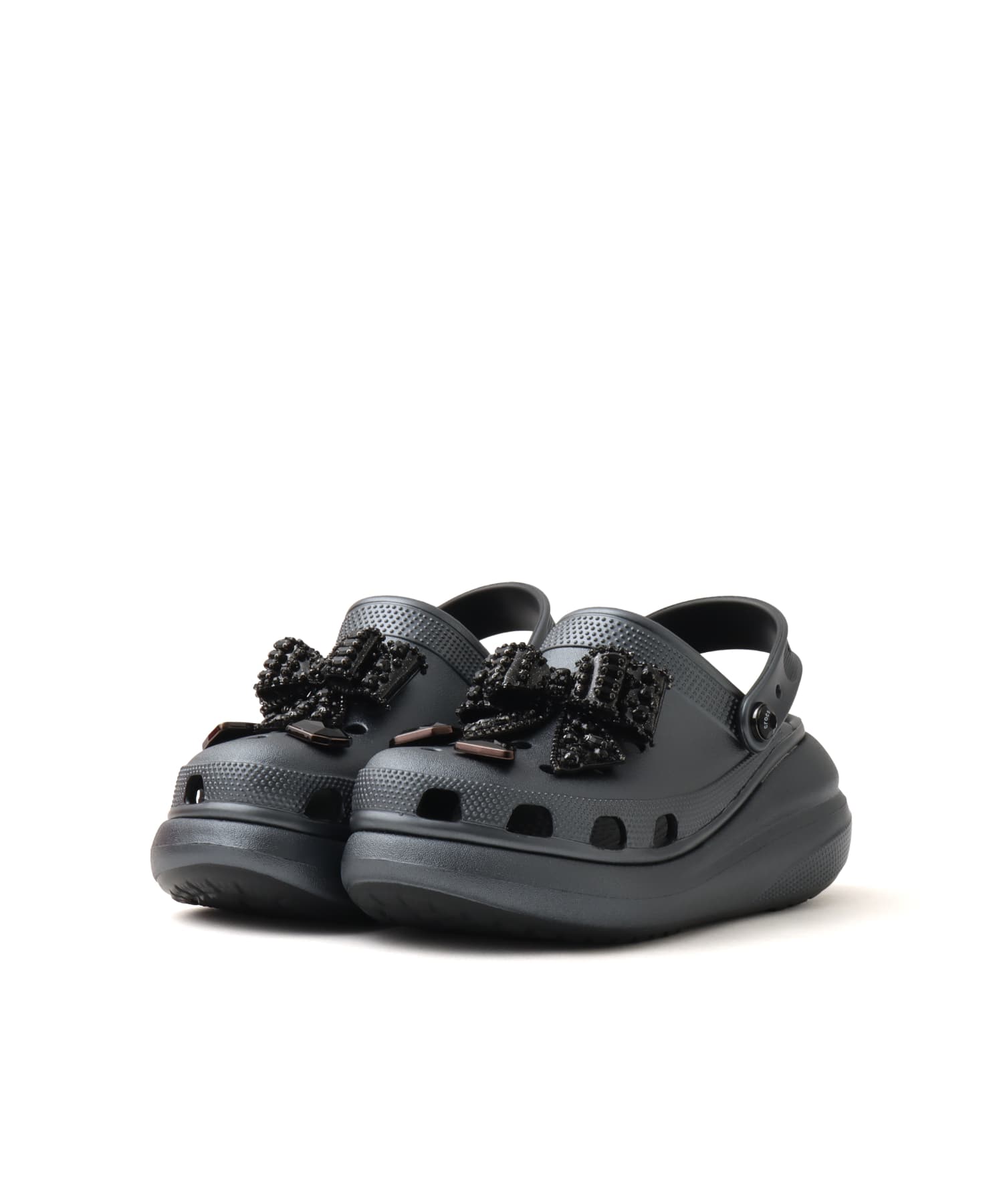 crocs Crush Bedazzled Bows Clog Blackの画像