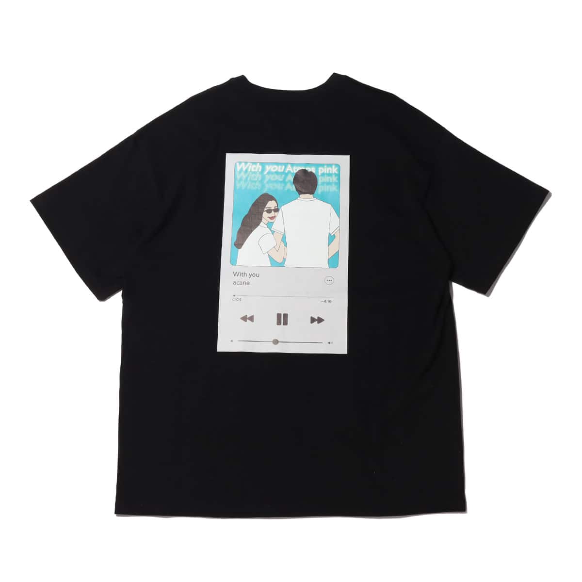 acane × atmos pink オリジナル グラフィック TEE BLACKの画像