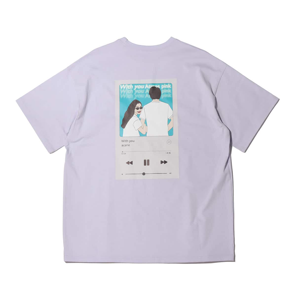 acane × atmos pink オリジナル グラフィック TEE LAVENDERの画像