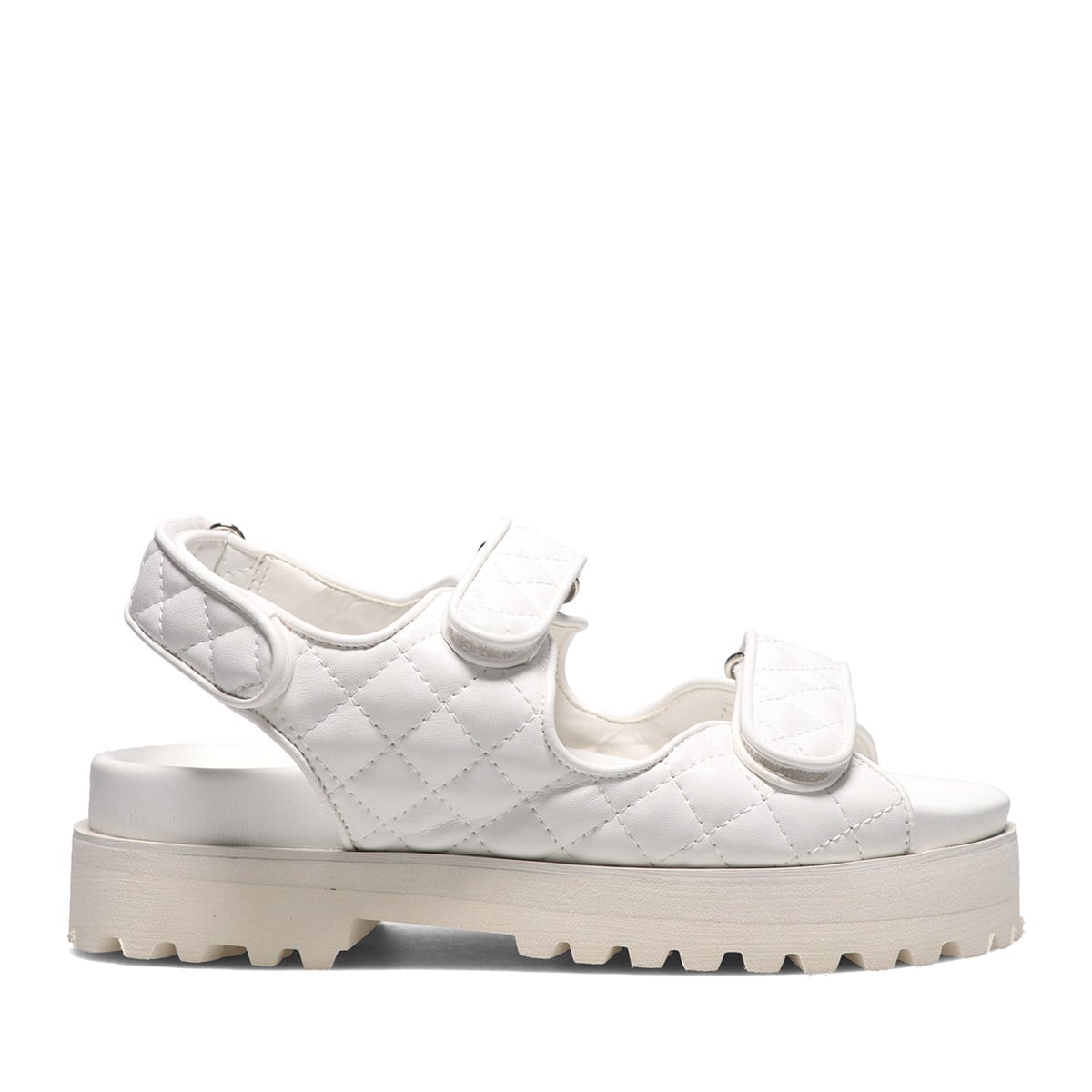 atmos pink キルティングサンダル WHITEの画像