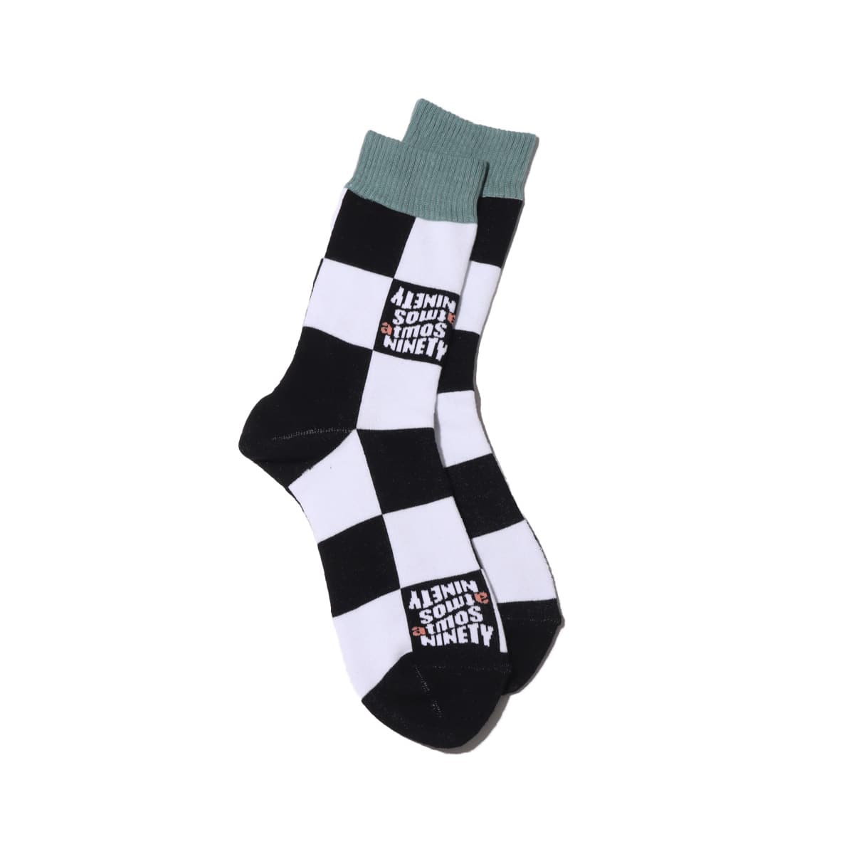 atmos pink × 9090 block check logo socks CHECKの画像