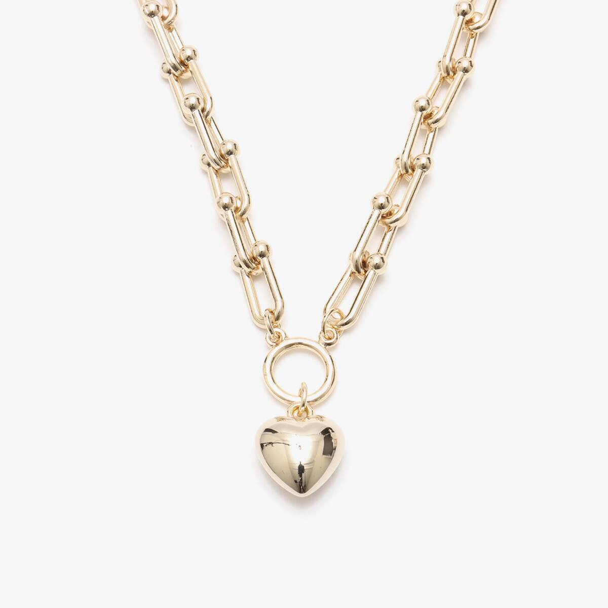 atmos pink Heart Chain Necklace GOLDの画像