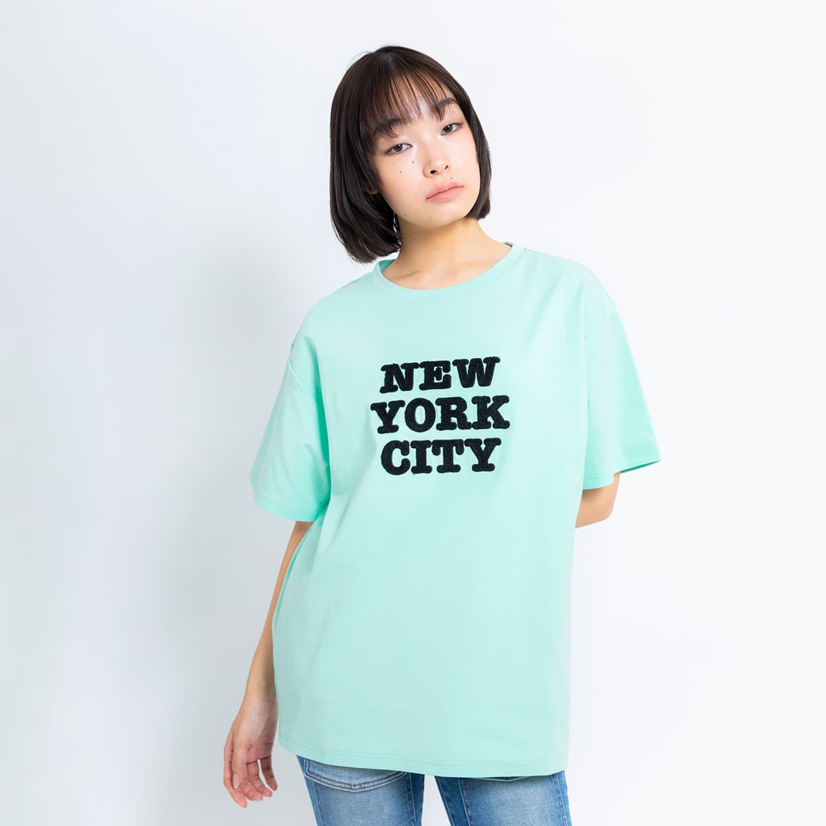 ANNA SUI NYC “NYC” 刺繍 Tシャツ MINT 24SP-I