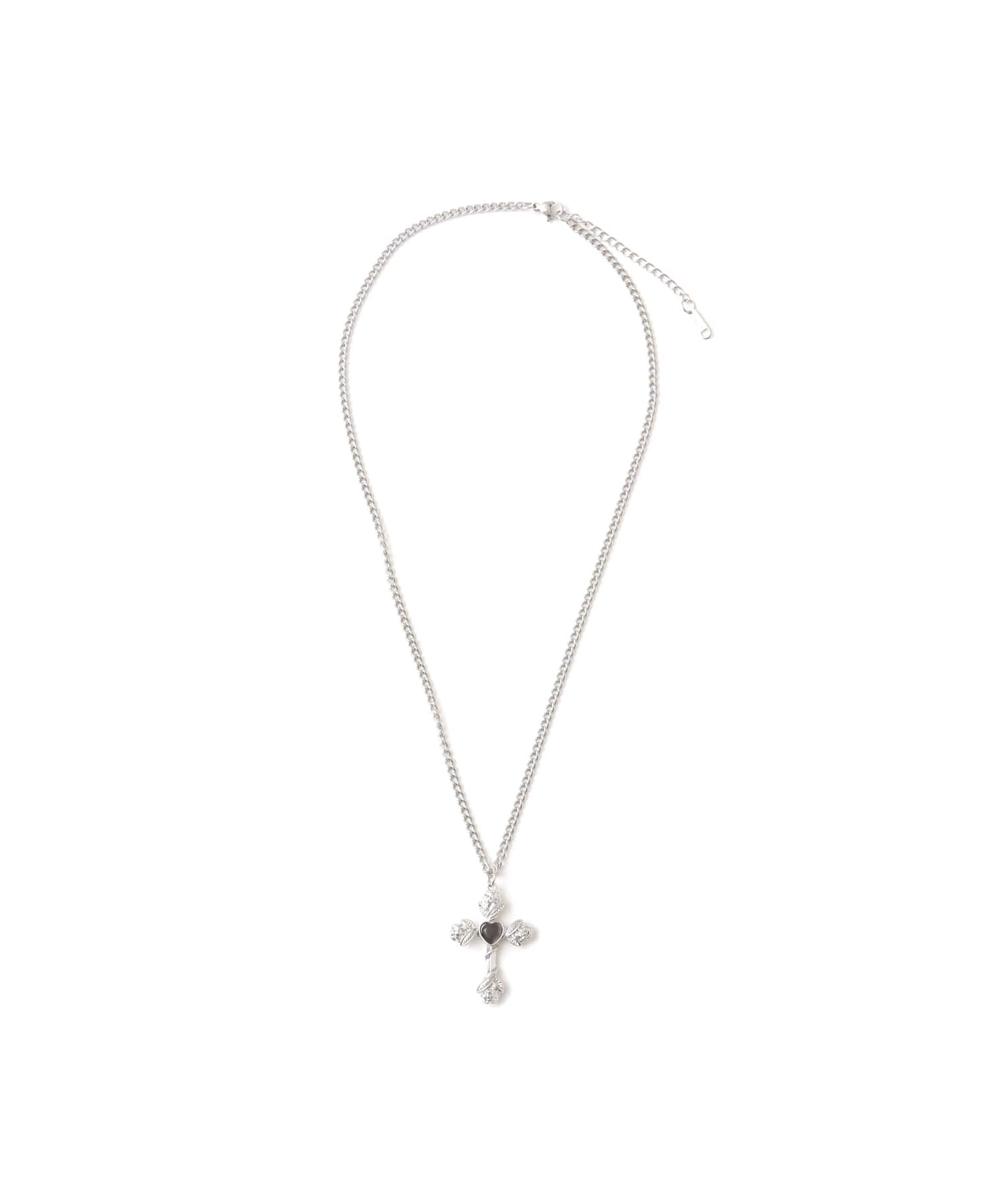 atmos pink Layer Cross Charm Necklace SILVERの画像